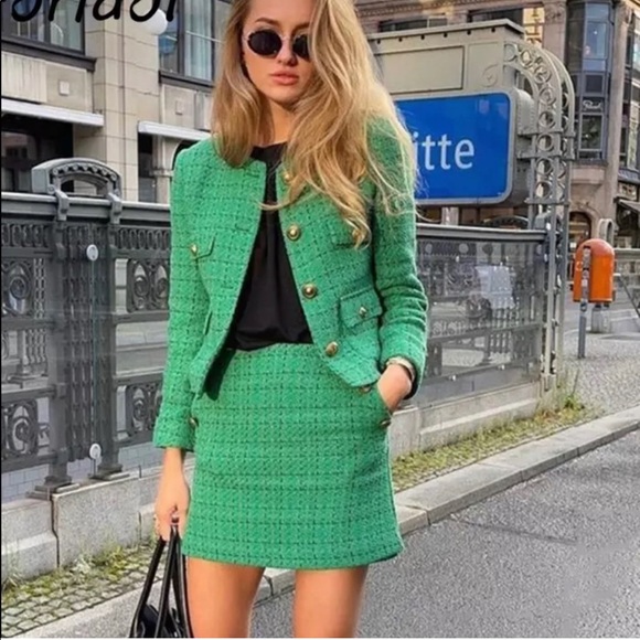 NWT Mango Tweed Blazer and Skirt Set - Picture 2 of 12